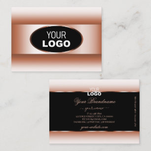 Schwarze Rose Gold Oval Rahmen Logo Rosige Goldene Visitenkarte