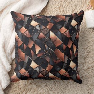 Schwarze Rose Gold Tiles Kissen