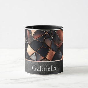 Schwarze Rose Gold Tiles Tasse