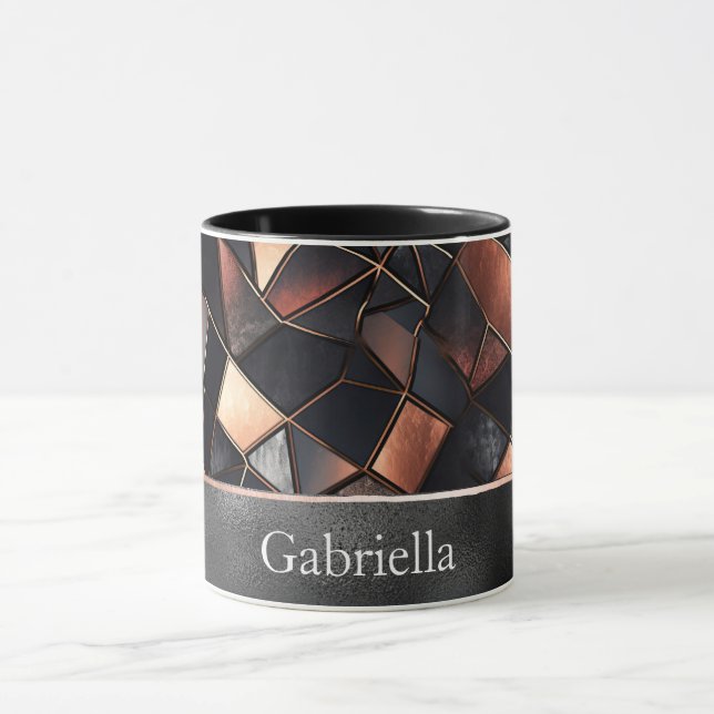 Schwarze Rose Gold Tiles Tasse (Zentrum)