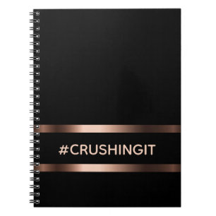 Schwarze Rose, Gold zerkleinert motivierend Notizblock