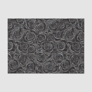 Schwarze Rose Gothic Dark Floral Pattern Whimsigot Seidenpapier