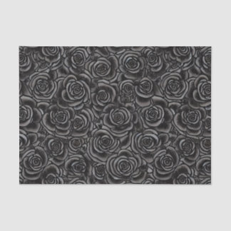 Schwarze Rose Gothic Dark Floral Pattern Whimsigot Seidenpapier