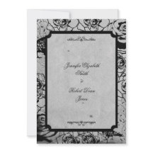 Schwarze Rose Gothic Frame Wedding Einladung