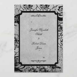 Schwarze Rose Gothic Frame Wedding Einladung