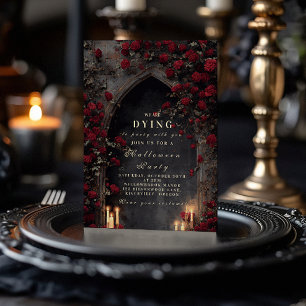 Schwarze Rose Kathedrale Gotische Masquerade Einladung