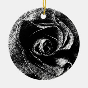 SCHWARZE ROSE KERAMIK ORNAMENT