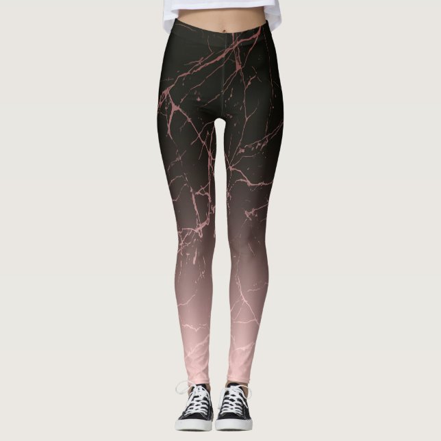 Schwarze Rose Leggings (Vorderseite)