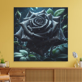 Schwarze Rose Leinwanddruck