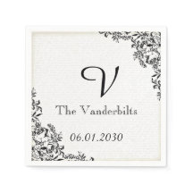 Schwarze Rose Liebe Letter Monogram Wedding