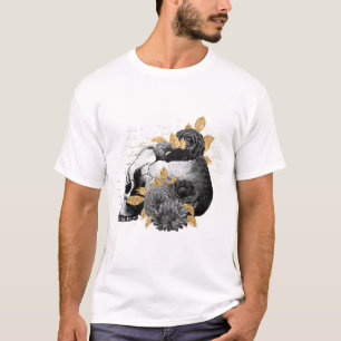 Schwarze Rose mit dem Schädel Gothic T - Shirt