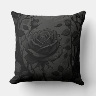Schwarze Rose Motif 2 Kissen