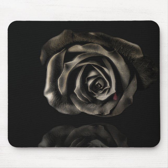 Schwarze Rose Mousepad (Vorne)