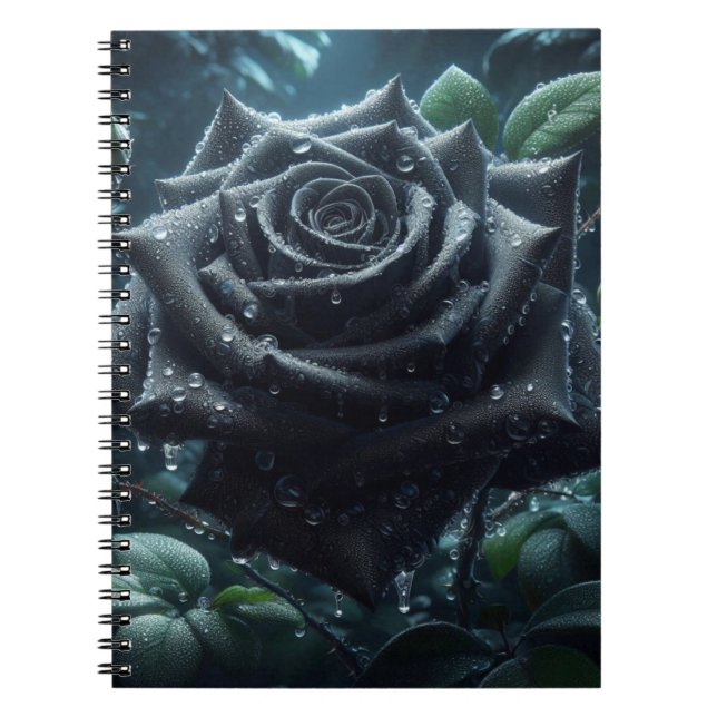 Schwarze Rose Notizblock (Vorderseite)