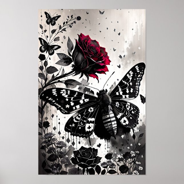 Schwarze Rose Poster (Vorne)
