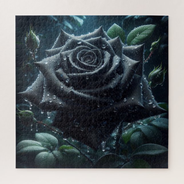 Schwarze Rose Puzzle (Vertikal)