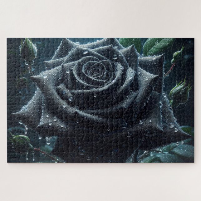 Schwarze Rose Puzzle (Horizontal)