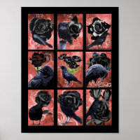 Schwarze Rose ravens und krähen gotische Kunst