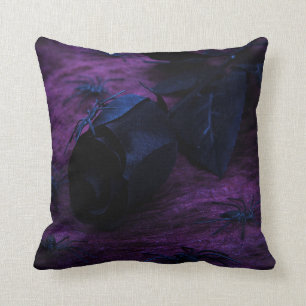 Schwarze Rose Reversible Pilze Kissen