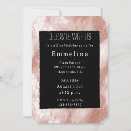 Schwarze Rose Rosa Schlangen Einladung