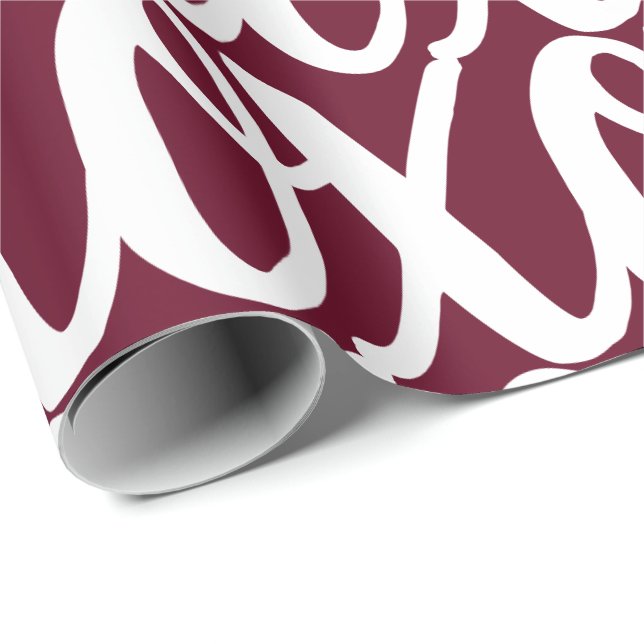 Schwarze Rose Rotes Weißes Muster Geschenkpapier (Rolleneckpunkt)