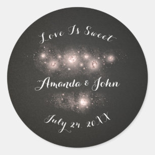 Schwarze Rose Schlaganfälle Save the Date Liebe is Runder Aufkleber