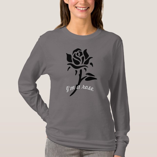 Schwarze Rose T-Shirt (Vorderseite)