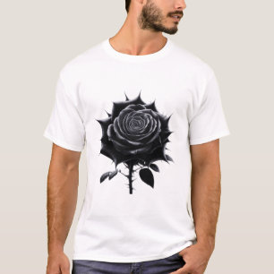 schwarze Rose T-Shirt