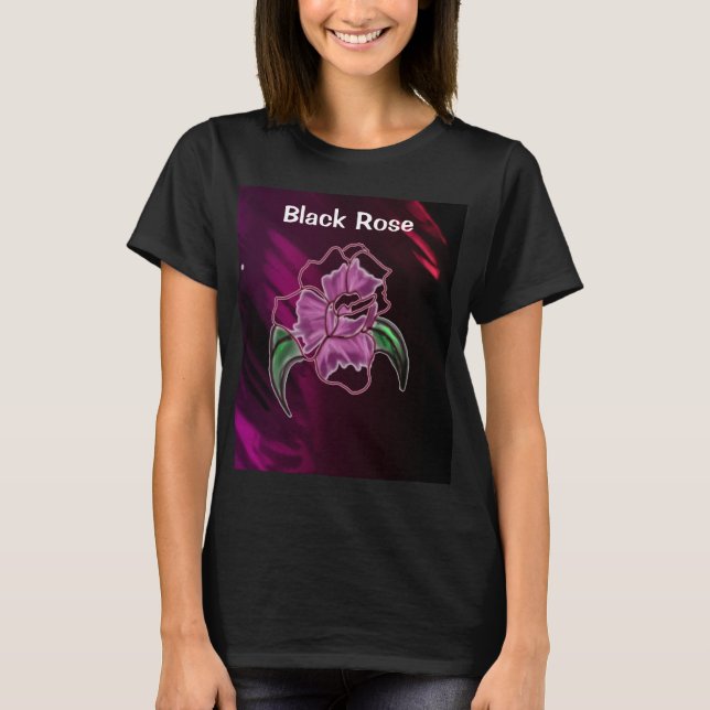 Schwarze Rose T-Shirt (Vorderseite)