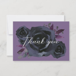 Schwarze Rose Wasserfarbe Moderne Kunst Dankeskarte