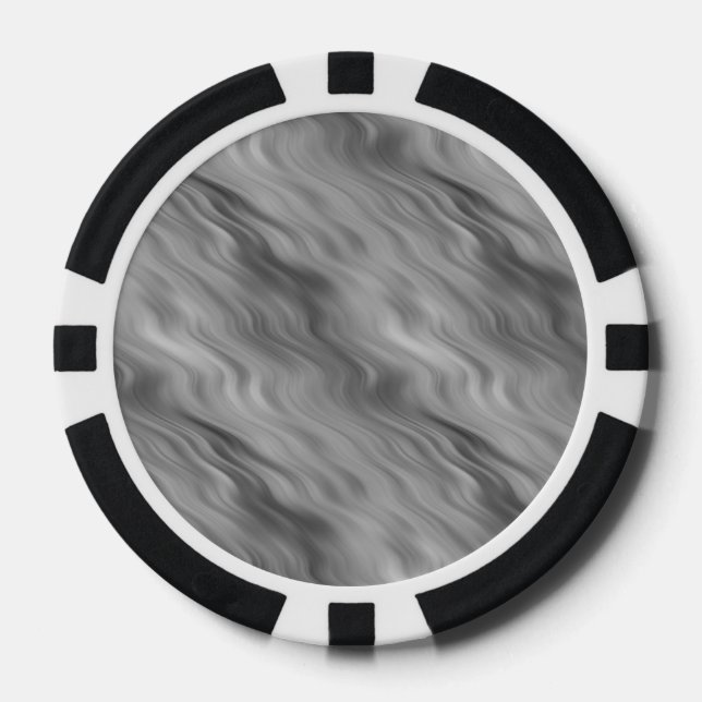 Schwarze Rose Wavy Textur Pokerchips (Vorderseite)
