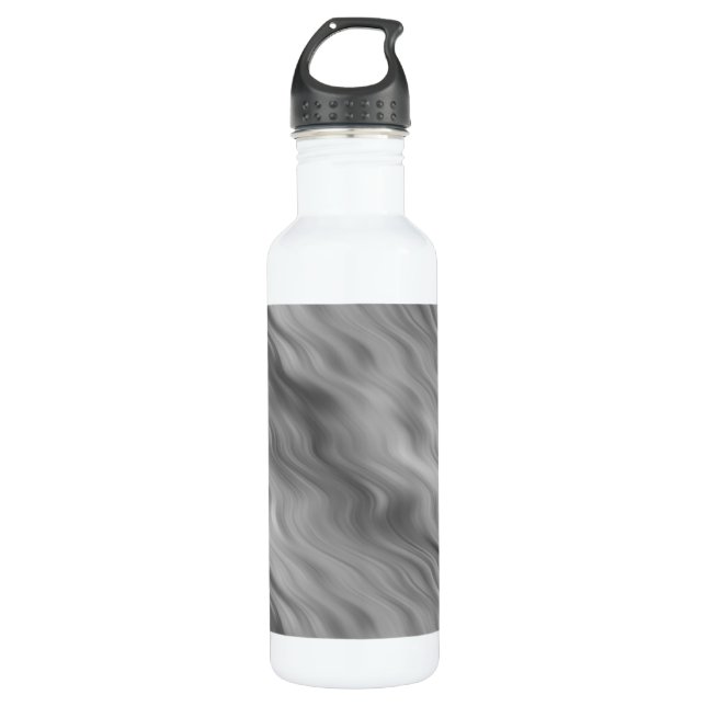 Schwarze Rose Wavy Textur Trinkflasche (Vorderseite)
