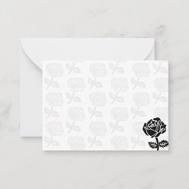 Schwarze Rosen Blank Mitteilungskarte (Vorderseite)