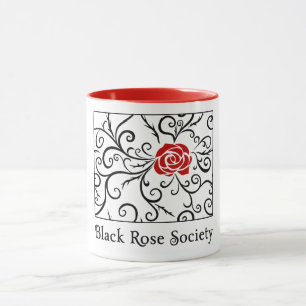 Schwarze Rosen-Gesellschafts-Tassen   Heartblaze Tasse