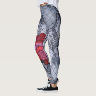 Schwarze Rosen-Leggings Leggings