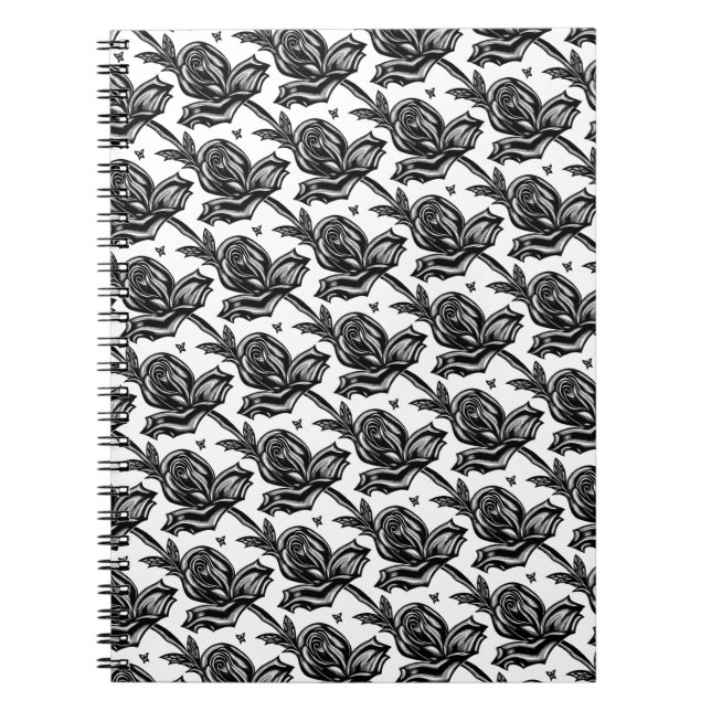 Schwarze Rosen Notizblock (Vorderseite)