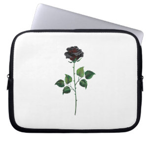 Schwarze Rosenblume Laptopschutzhülle