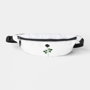 Schwarze Rosenblüte Bauchtasche