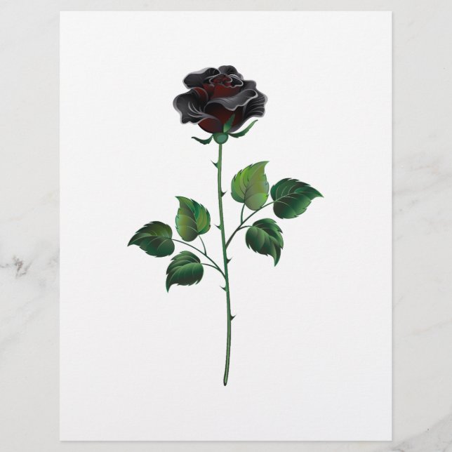 Schwarze Rosenblüte Briefbogen (Vorderseite)