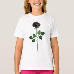 Schwarze Rosenblüte T-Shirt