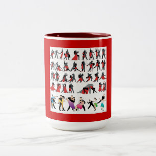SCHWARZE ROTE BALLROOM FARBIGE TANKER TANZEN DIGIT ZWEIFARBIGE TASSE