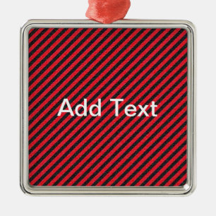 Schwarze rote dünne diagonale Streifen Ornament Aus Metall