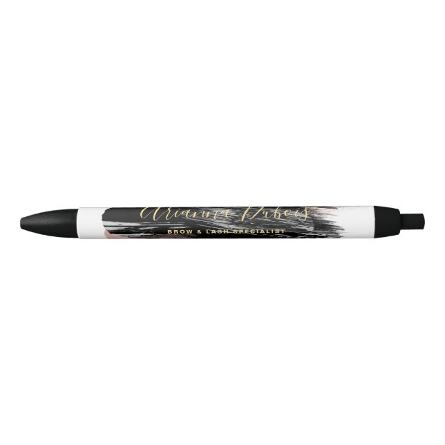 Schwarze Röte Gold Aquarell-Spritzer Kalligrafie  Kugelschreiber (Vorderseite)