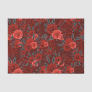 SCHWARZE ROTE GRAUEN HALLOWEEN BLUME SEIDENPAPIER