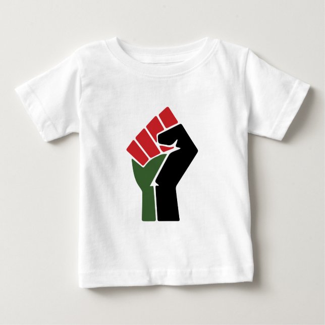 Schwarze rote grüne Faust Baby T-shirt (Vorderseite)