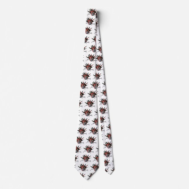 SCHWARZE ROTE JESTERMASK ,Party Masquerade Krawatte (Vorderseite)