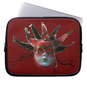 SCHWARZE ROTE JESTERMASK ,Party Masquerade Laptopschutzhülle
