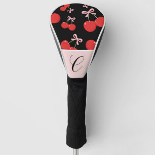 Schwarze Rote Kirschen Rosa Schleife Kokette Cotta Golf Headcover