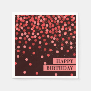 Schwarze Rote Konfetti Happy Birthday Servietten i