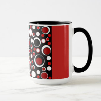 Schwarze/rote Kreis-Muster-Tasse Tasse
